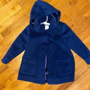 Navy blue thick pea coat 5-6